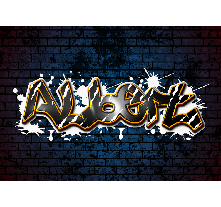 brick wall with name murals for teenage bedrooms - TenStickers