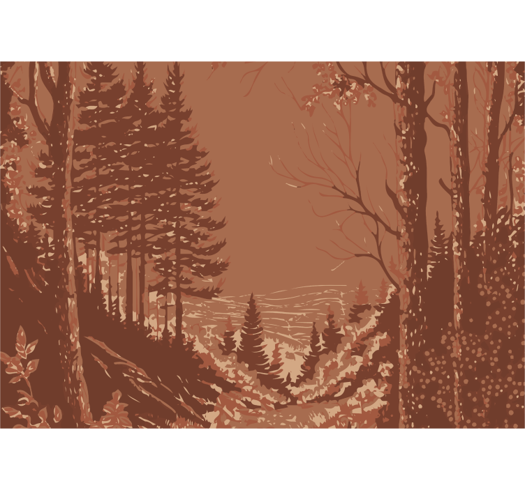 Nature abstract design terracotta wall mural - TenStickers