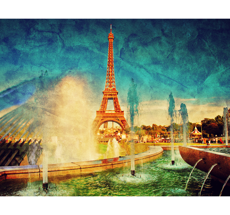 Eiffel Textured Vista wall mural paris - TenStickers