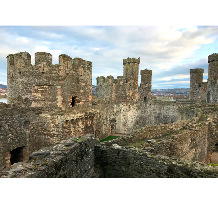 Medieval Castle Ruins wall mural city - TenStickers