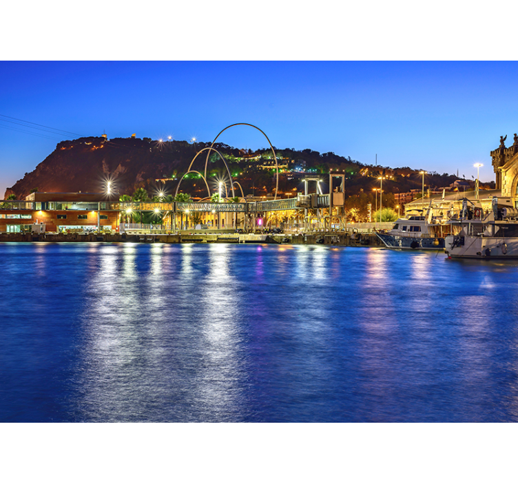 Harborside Evening Lights wall mural barcelona - TenStickers