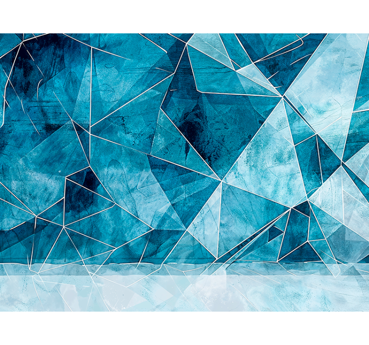 Fractured blue wall mural pattern - TenStickers