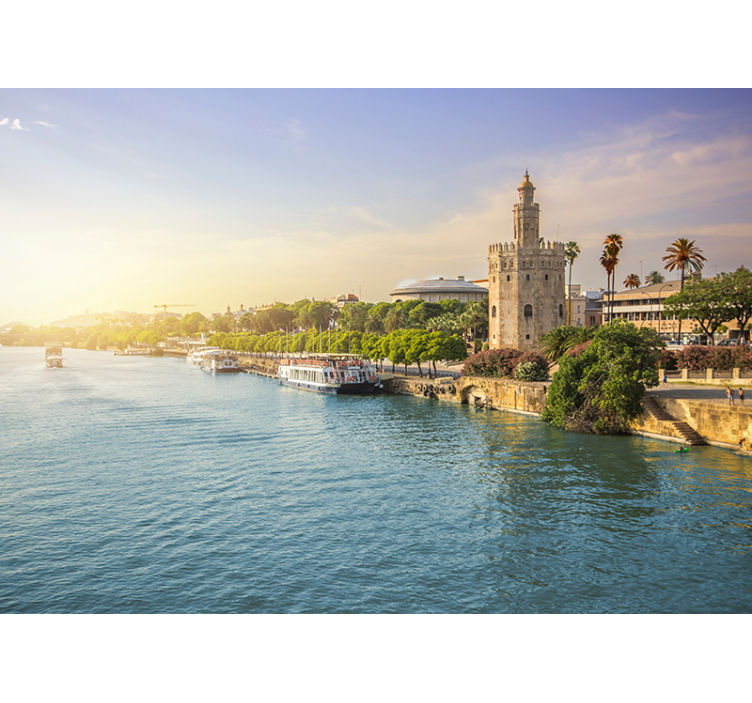 Seville Riverside View wall mural city - TenStickers