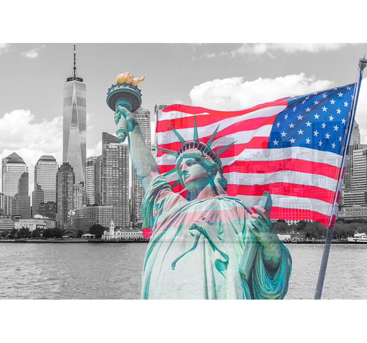 Statue Liberty Composition new york wall mural - TenStickers