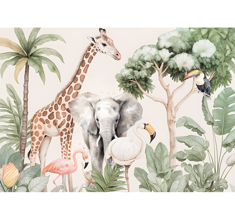 Savannah landscape other wall mural animals - TenStickers