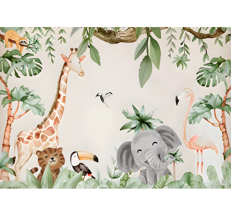 Children's savannah other wall mural animals - TenStickers