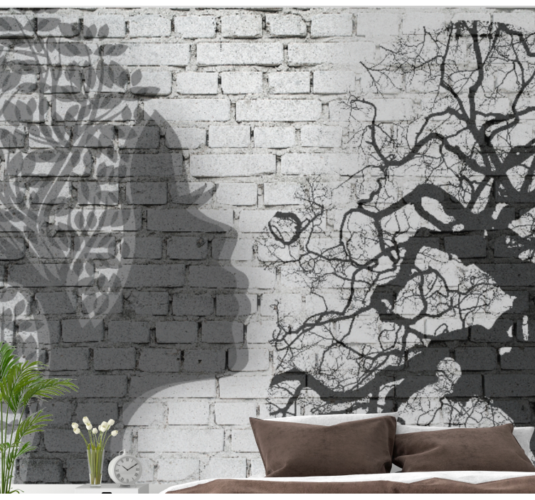 3D kiss silhouette Abstract Wall Murals - TenStickers
