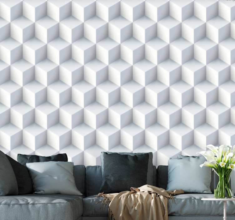 3d mural wallpaper cube pattern design - TenStickers