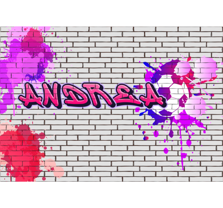 Pink Name urban art wall mural - TenStickers