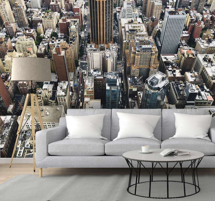 Wall mural city aerial cityscape overview - TenStickers