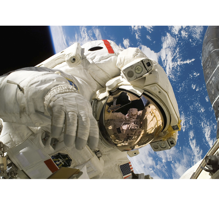 Space wall mural astronaut in space - TenStickers