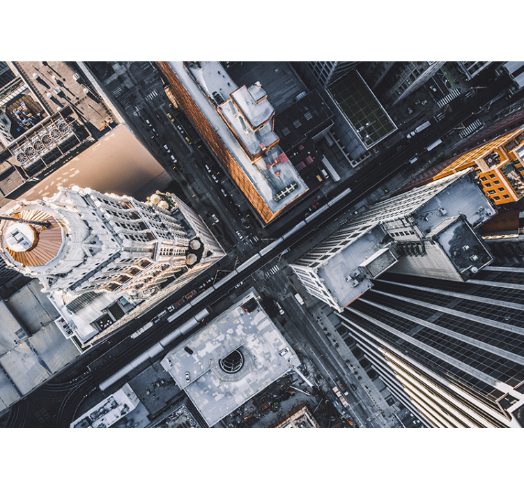 Wall mural city aerial cityscape view - TenStickers