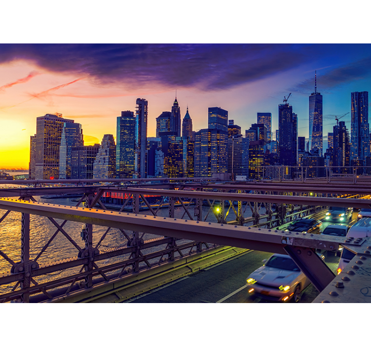 Wall mural city new york skyline at dusk - TenStickers
