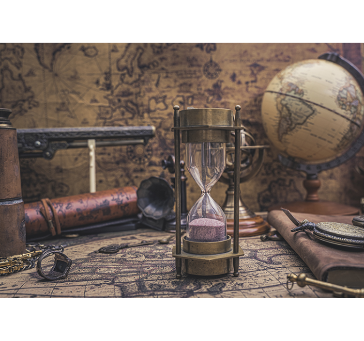 Wall mural city antique timepieces collection - TenStickers