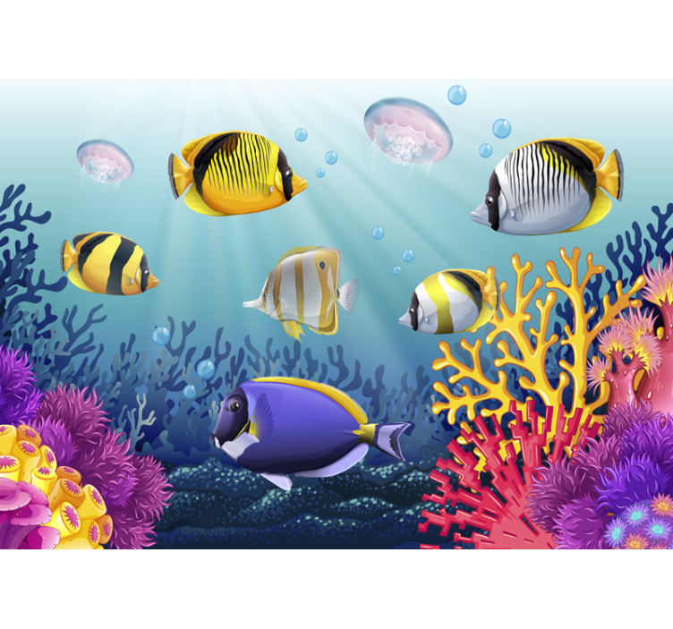 Wall mural animals colorful underwater fish - TenStickers