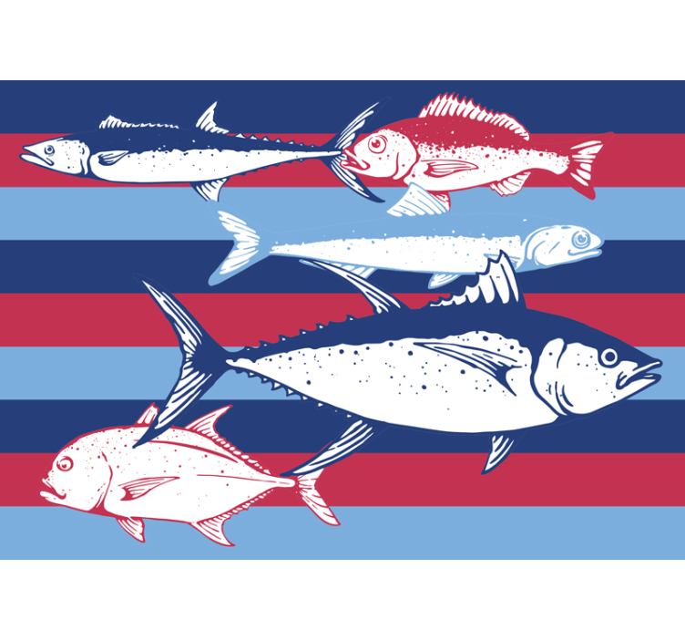 Wall mural animals fish pattern design - TenStickers