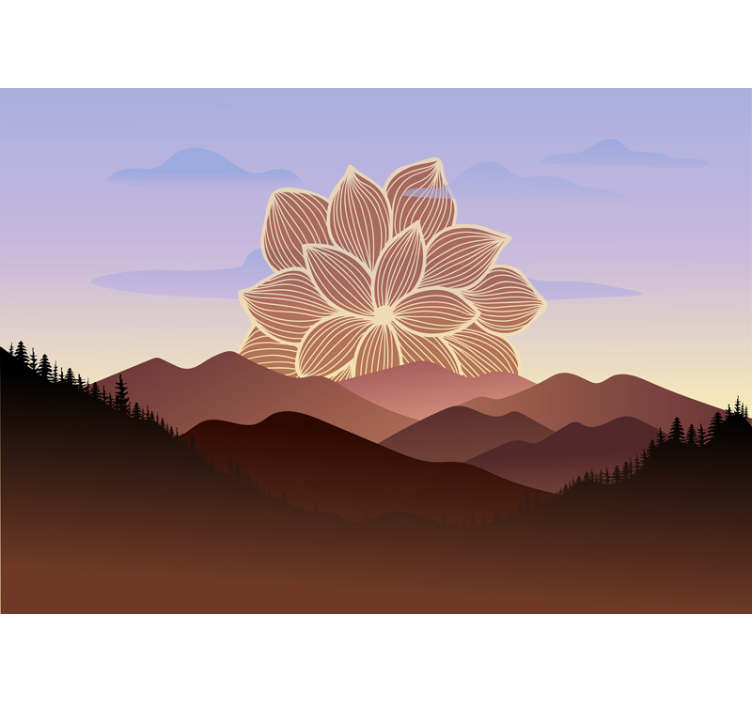 Living room wall mural lotus flower design - TenStickers