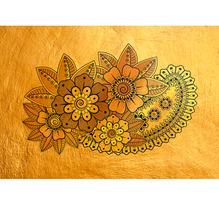 Paisley Indian style flower wall mural - TenStickers