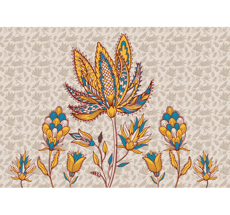 Paisley Flower Set flower wall mural - TenStickers