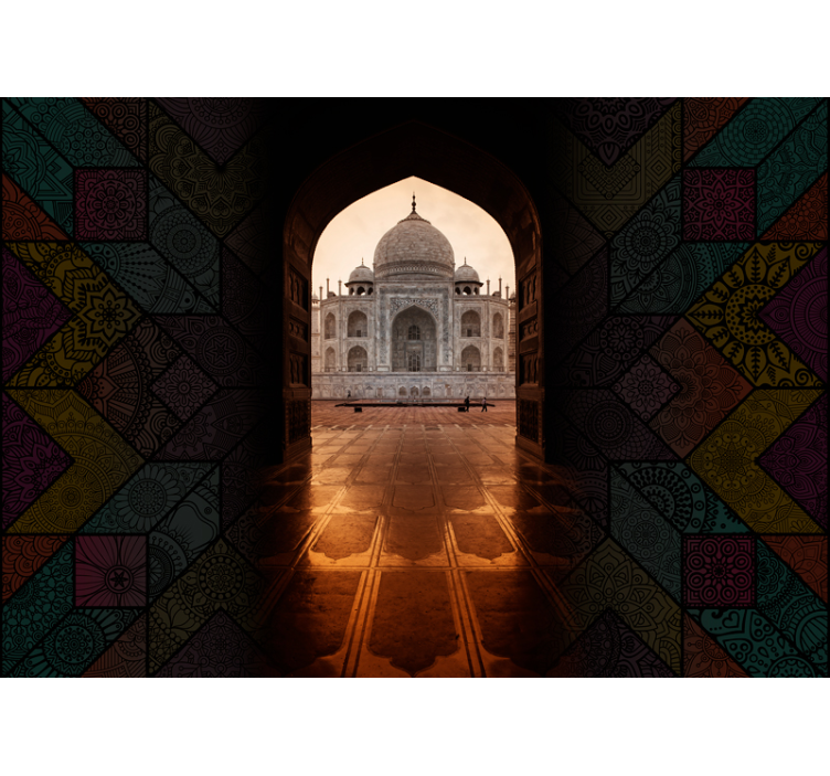 Wall mural city taj mahal perspective - TenStickers