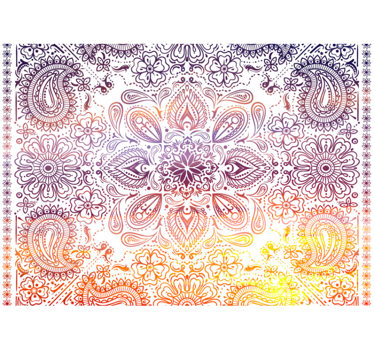 Mandala wall mural with detailed floral design - TenStickers