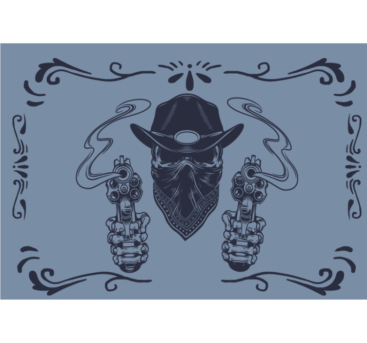Wall mural vintage cowboy bandit duel - TenStickers