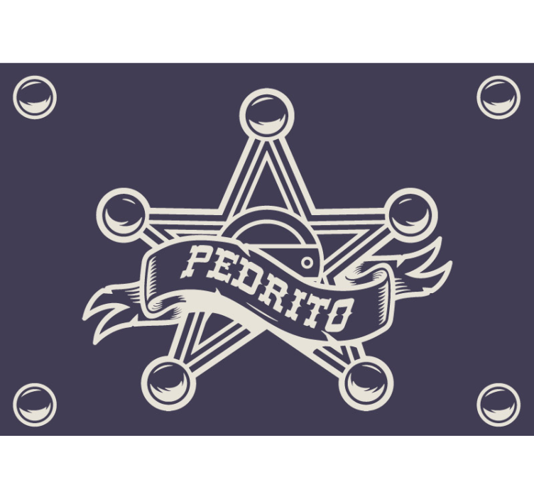 Childrens bedroom wall mural custom sheriff badge - TenStickers