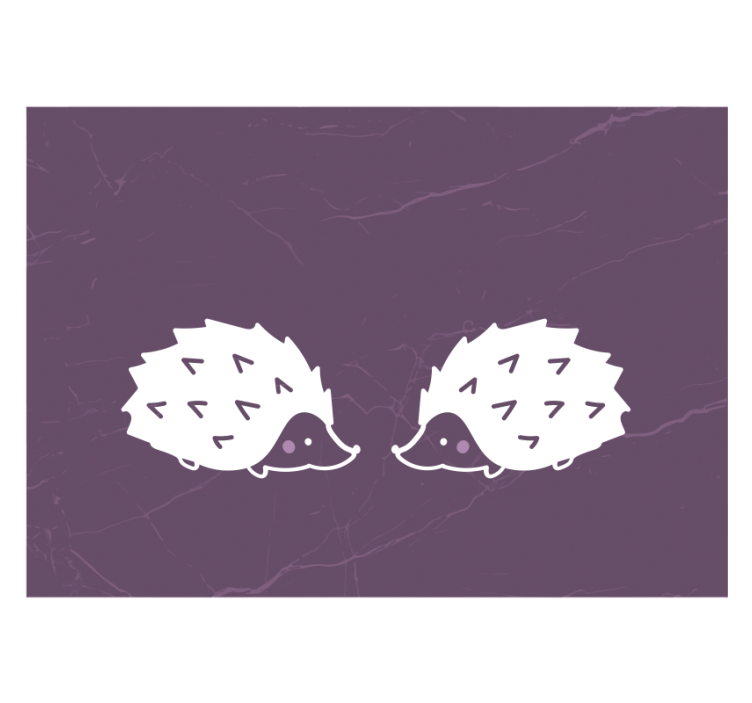 Wall mural animals cute hedgehog couple - TenStickers