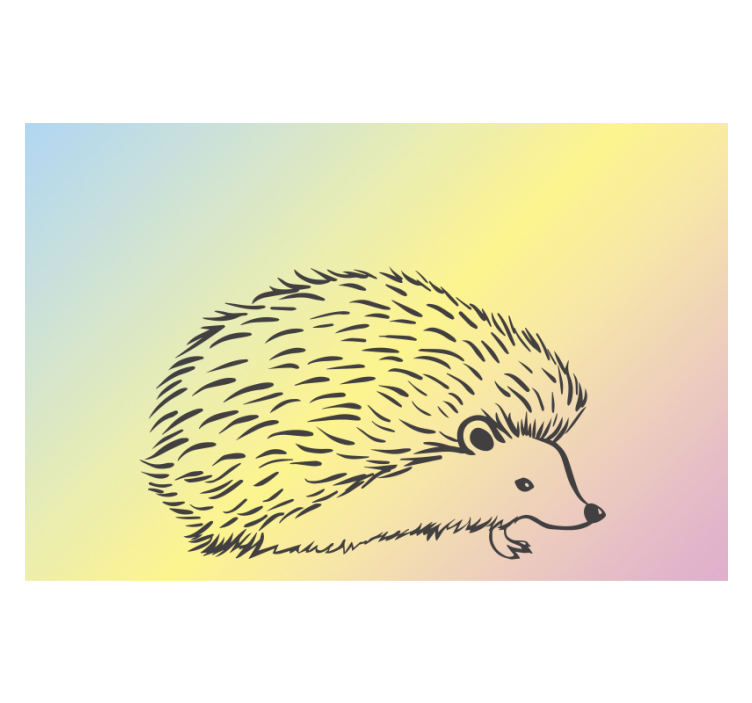 Hedgehog Design wall mural animals - TenStickers