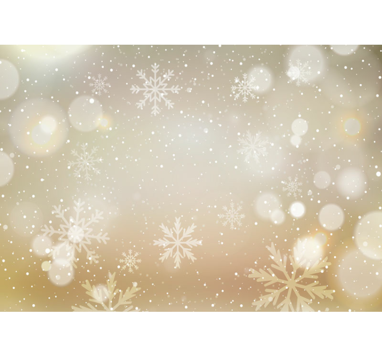 Beige snowflakes atmosphere wall mural christmas - TenStickers
