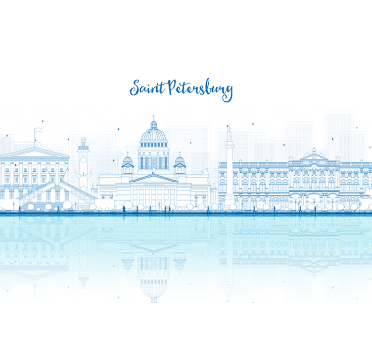 Saint Petersburg Skyline wall mural city - TenStickers