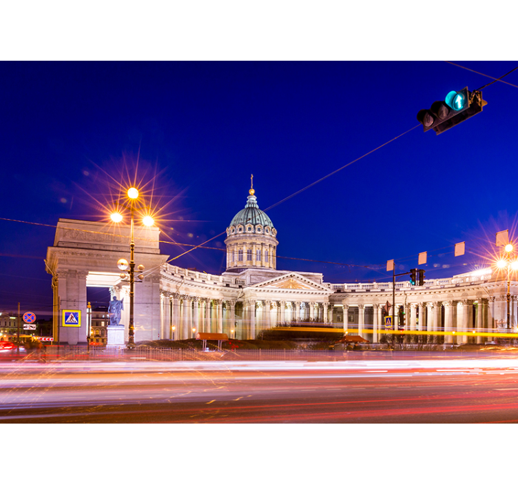 Kazan Cathedral Night wall mural city - TenStickers