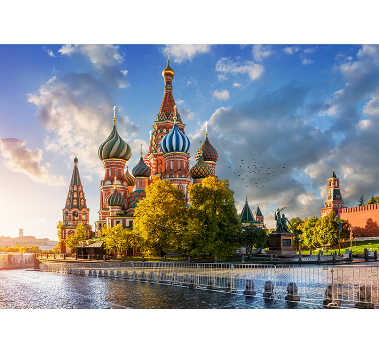 Wall mural city saint basil's cathedral - TenStickers