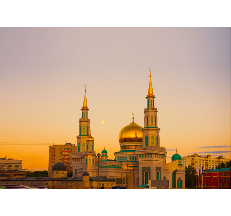 Wall mural city golden mosque towers - TenStickers