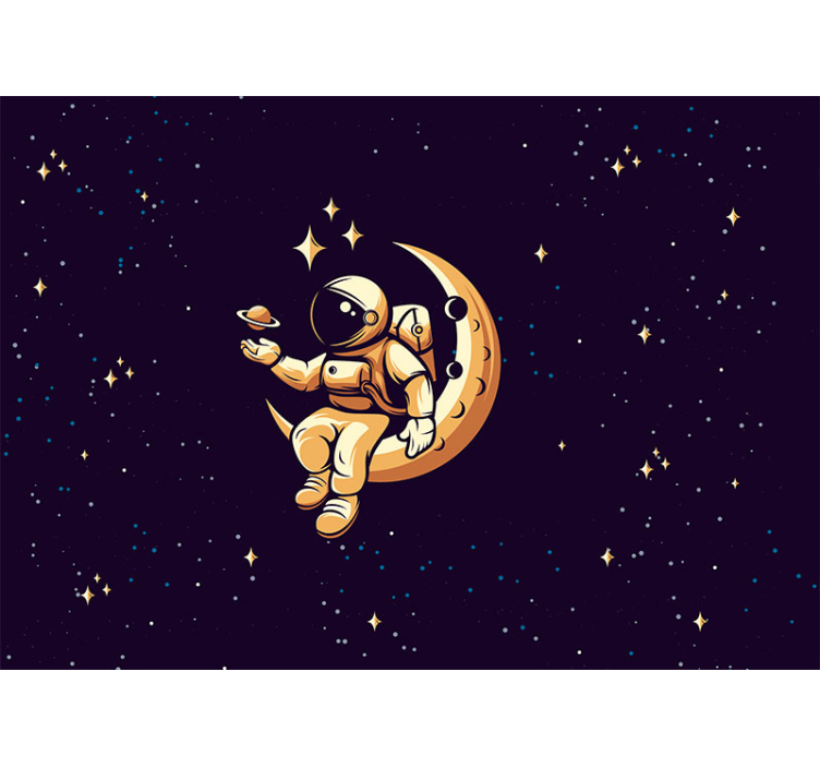 Wall mural fantasy cosmonaut in outer space - TenStickers