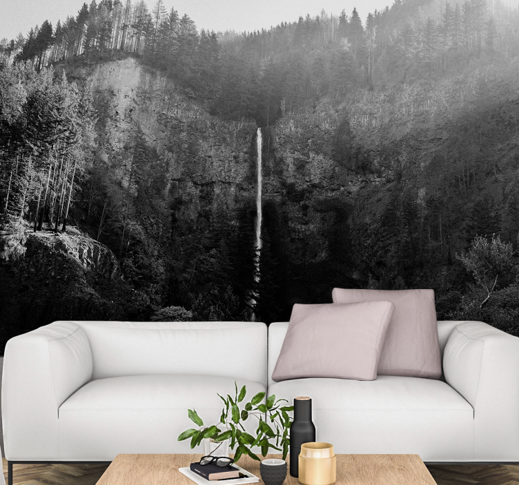 Waterfall wall mural cascading waterfall calm - TenStickers
