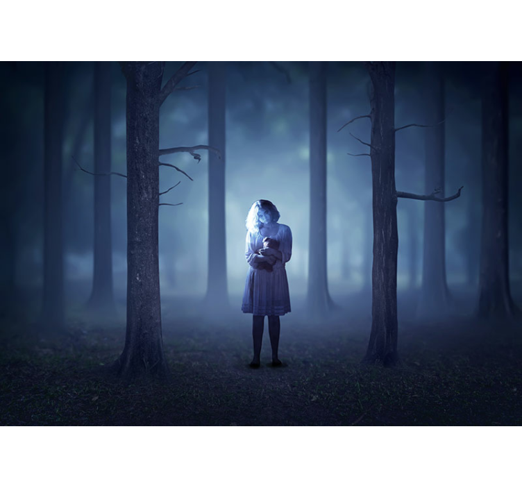 Wall mural fantasy girl in fog - TenStickers
