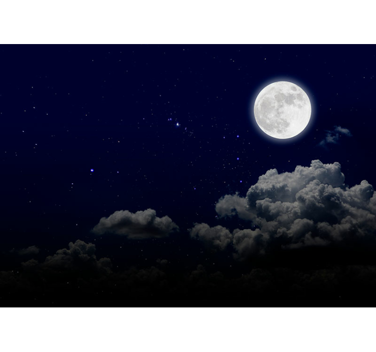 Sky mural wallpaper moonlit starry night - TenStickers