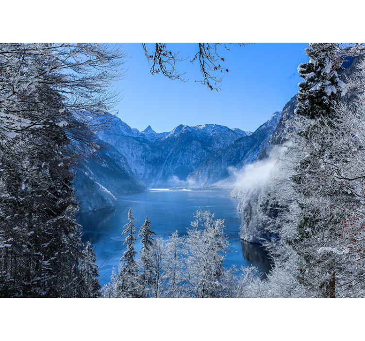 Landscape wall mural icy alpine lake - TenStickers