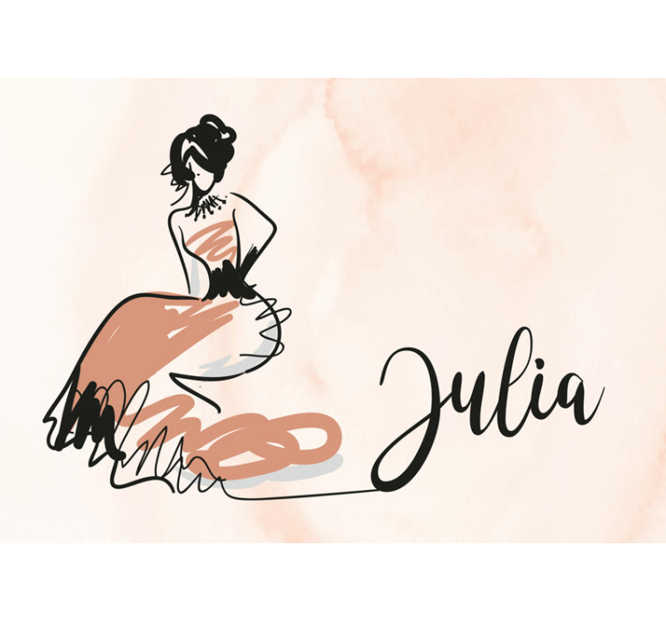 Elegant fashion sketch wall mural painting - TenStickers