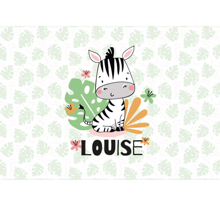 Wall mural animals cute zebra design - TenStickers