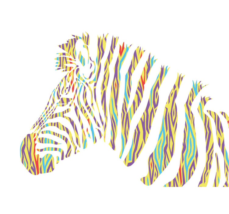 Vibrant Zebra Stripes wall mural animals - TenStickers