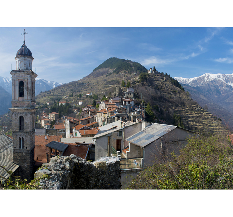 Wall mural music acoustic guitar landscape - TenStickers