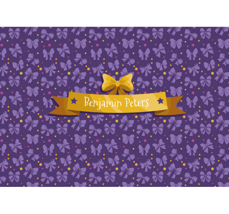 Purple Bows Pattern childrens bedroom wall mural - TenStickers