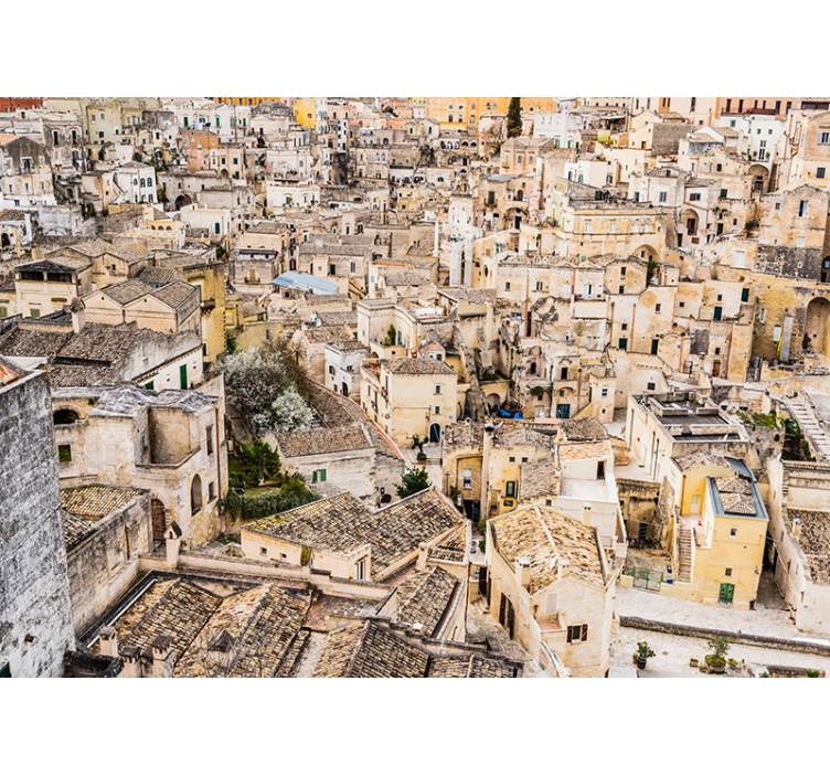 Matera Stone Rooftops wall mural city - TenStickers