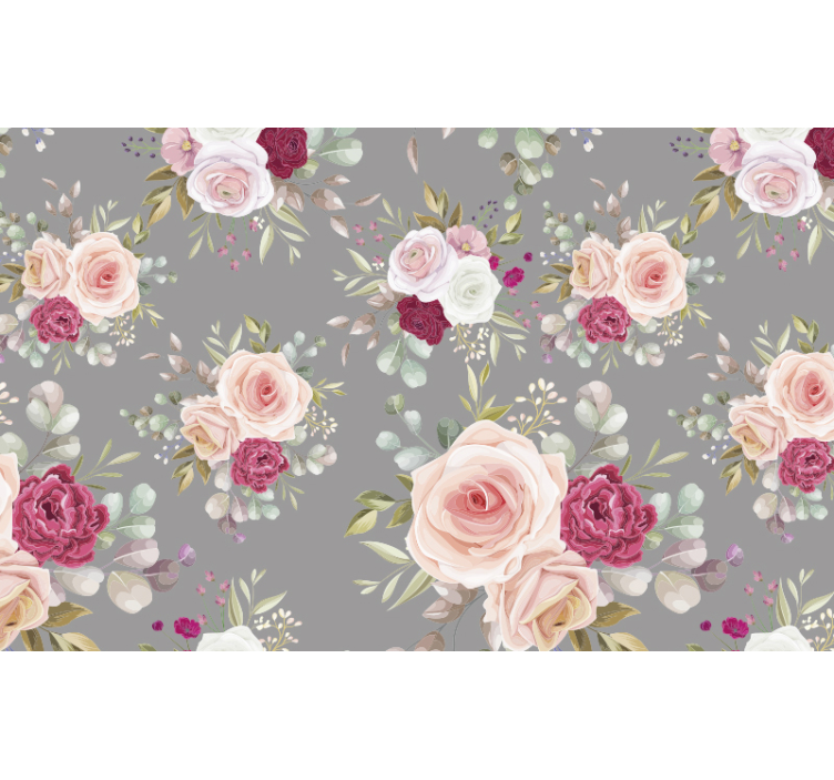 Roses And Greenery flowers wall mural - TenStickers