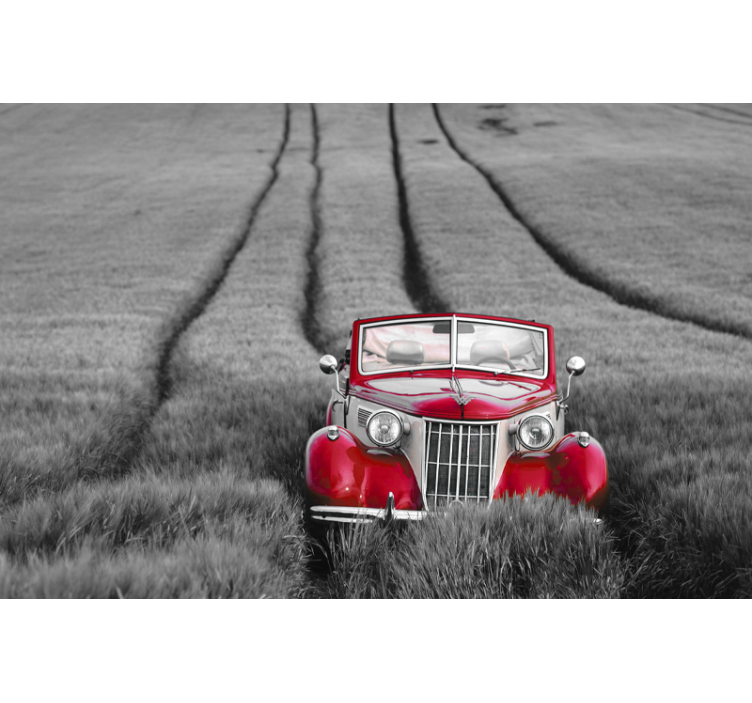 Classic Red Car automotive wall murals - TenStickers