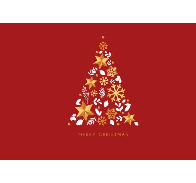 Wall mural christmas with christmas tree design - TenStickers