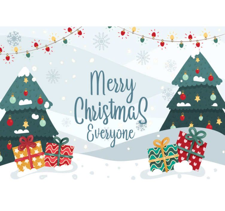 Wall mural christmas christmas tree gifts - TenStickers