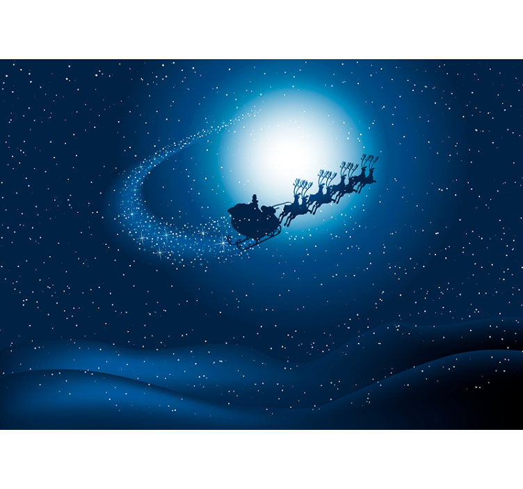 Santa's Sleigh Journey wall mural christmas - TenStickers